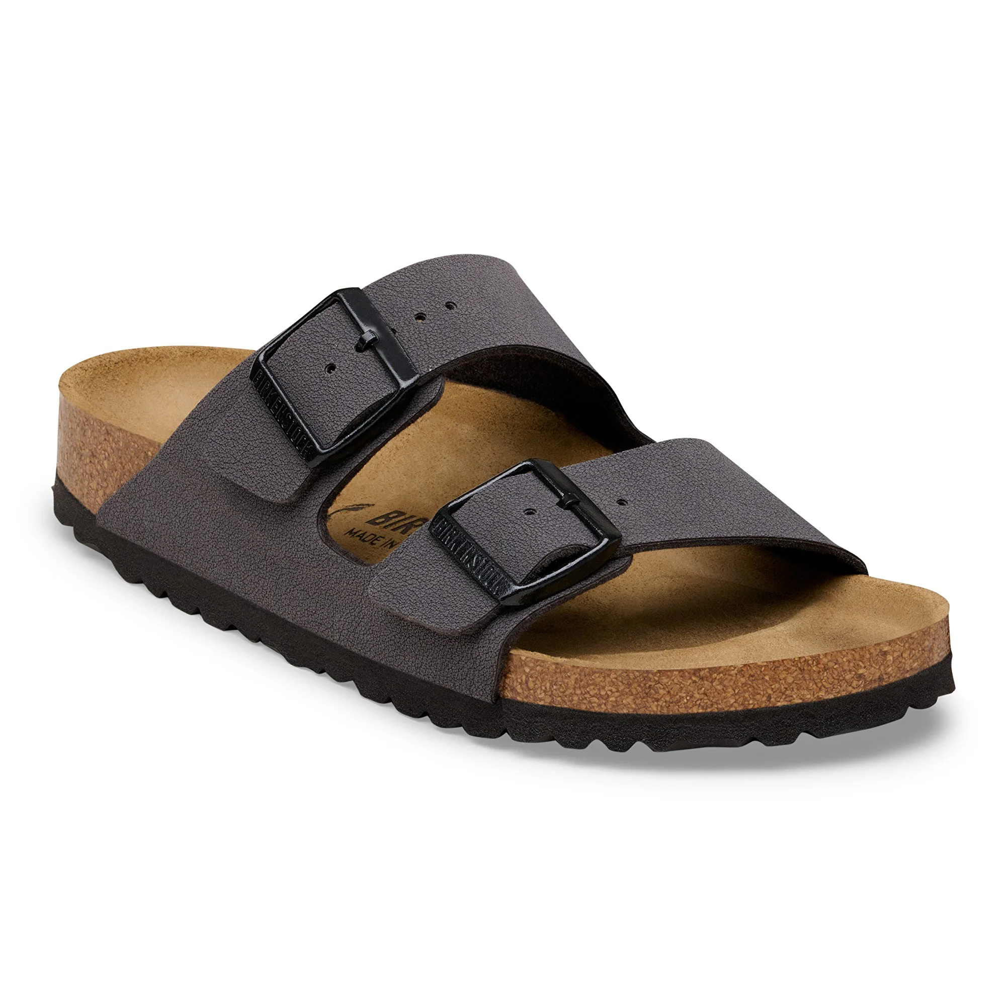 Arizona Birko-Flor Nubuk Velvet Gray/Black Buckles