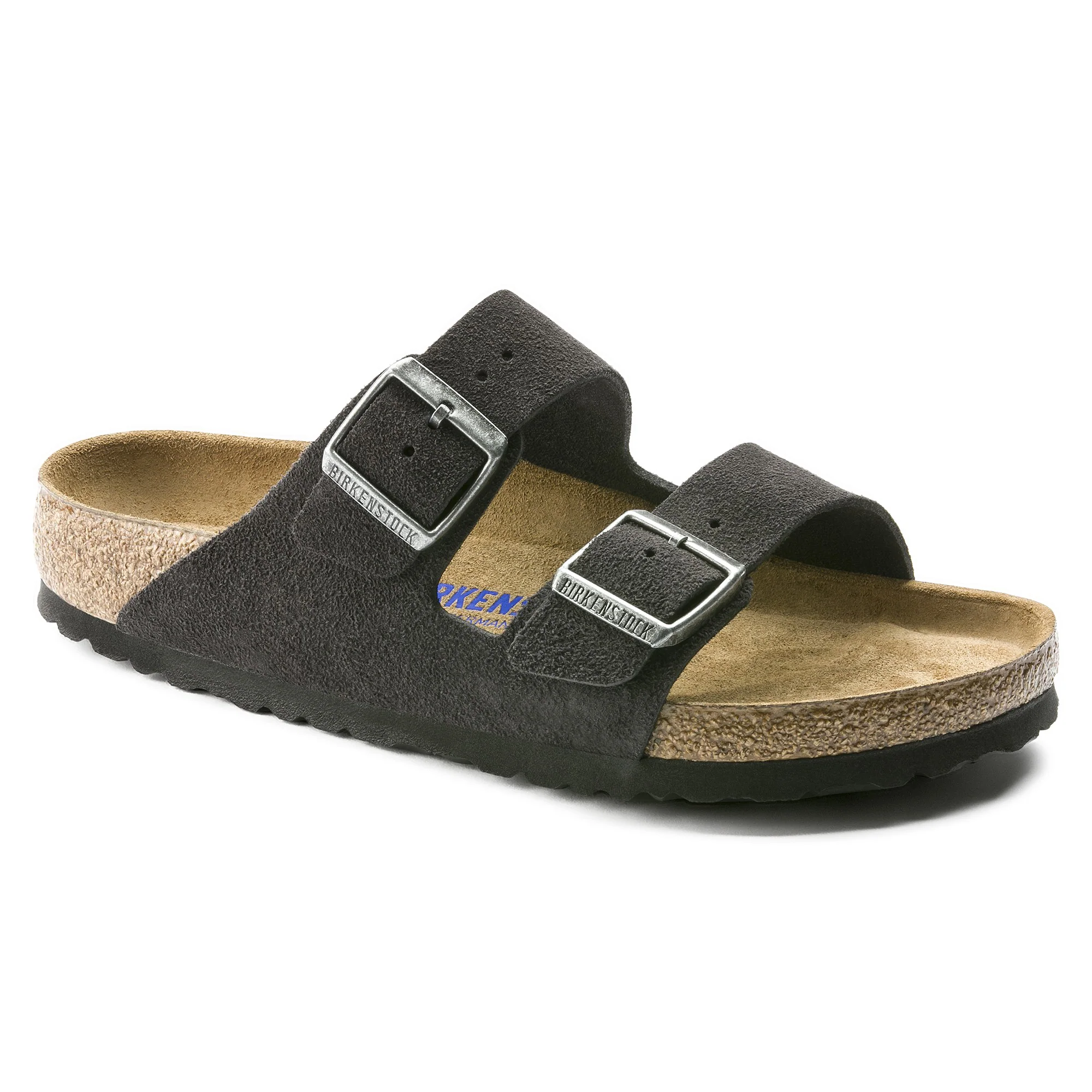 Arizona Soft Footbed Suede Leather Velvet Grey