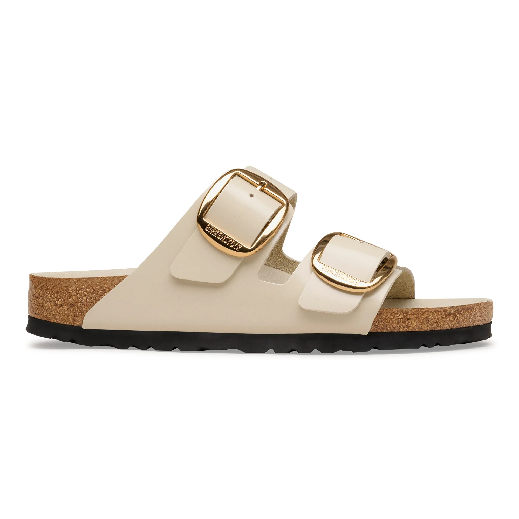 Arizona Big Buckle Natural Leather Patent High-Shine Oyster - Image 3