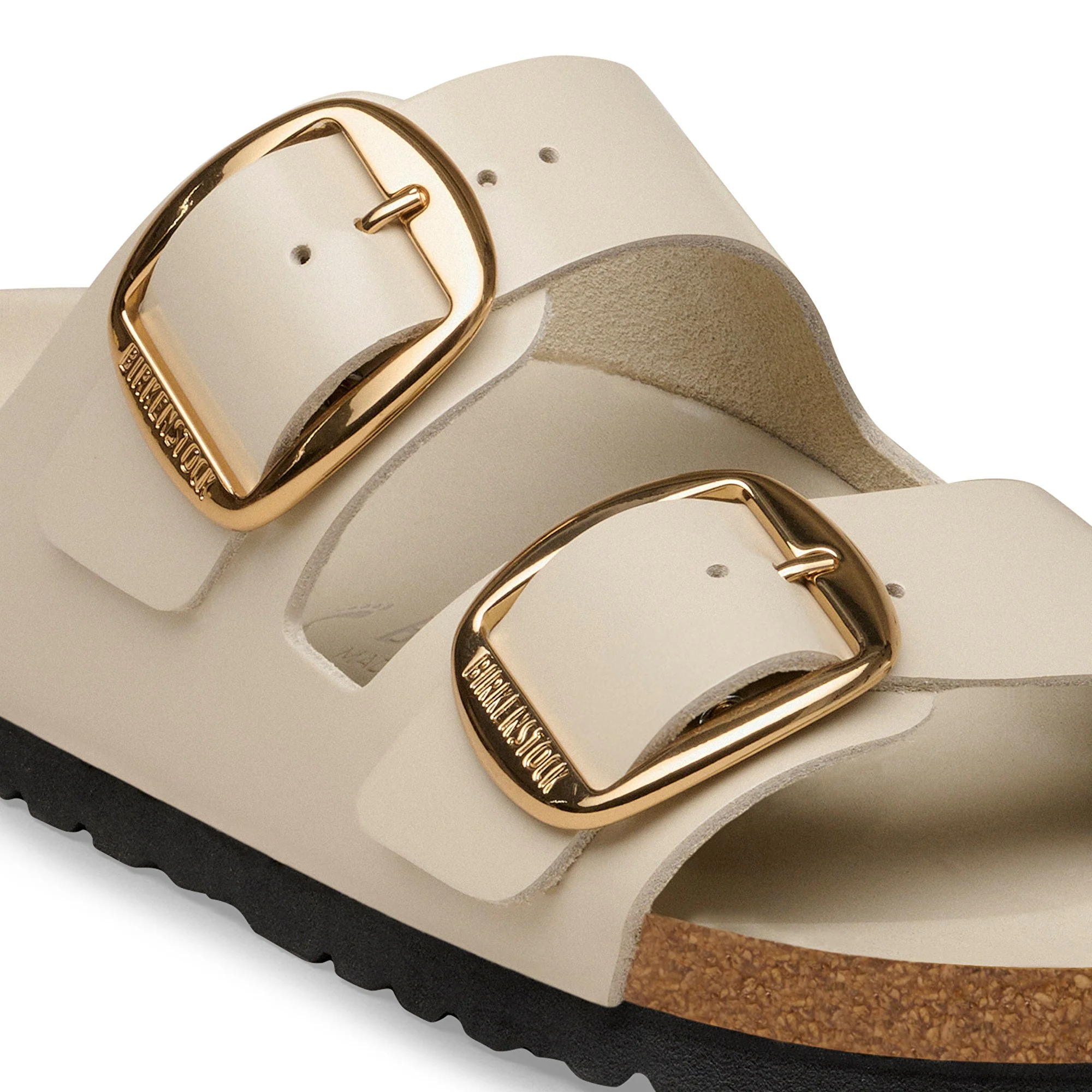 Arizona Big Buckle Natural Leather Patent High-Shine Oyster - Image 5