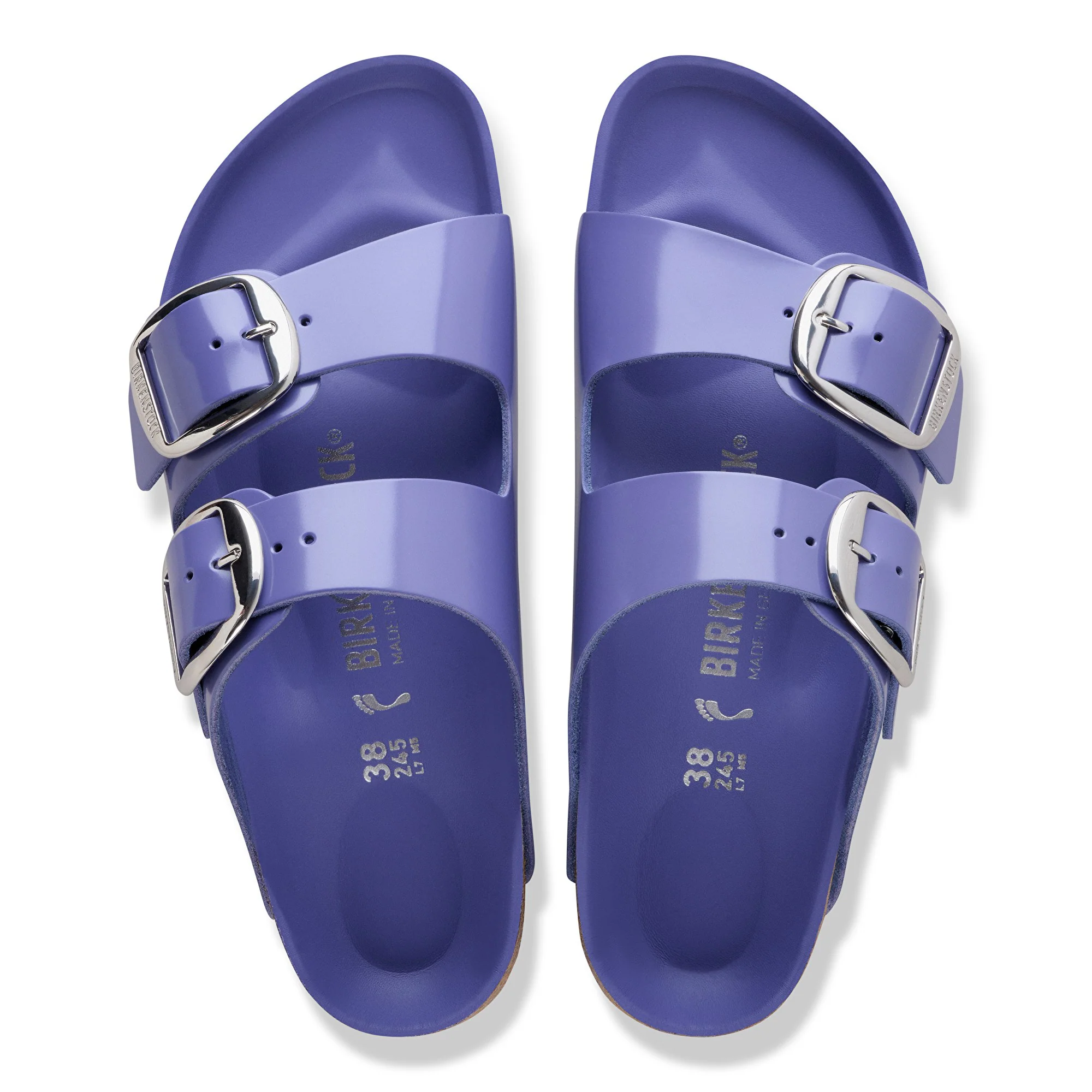 Arizona Big Buckle Natural Leather Patent High-Shine Purple Dusk - Image 4