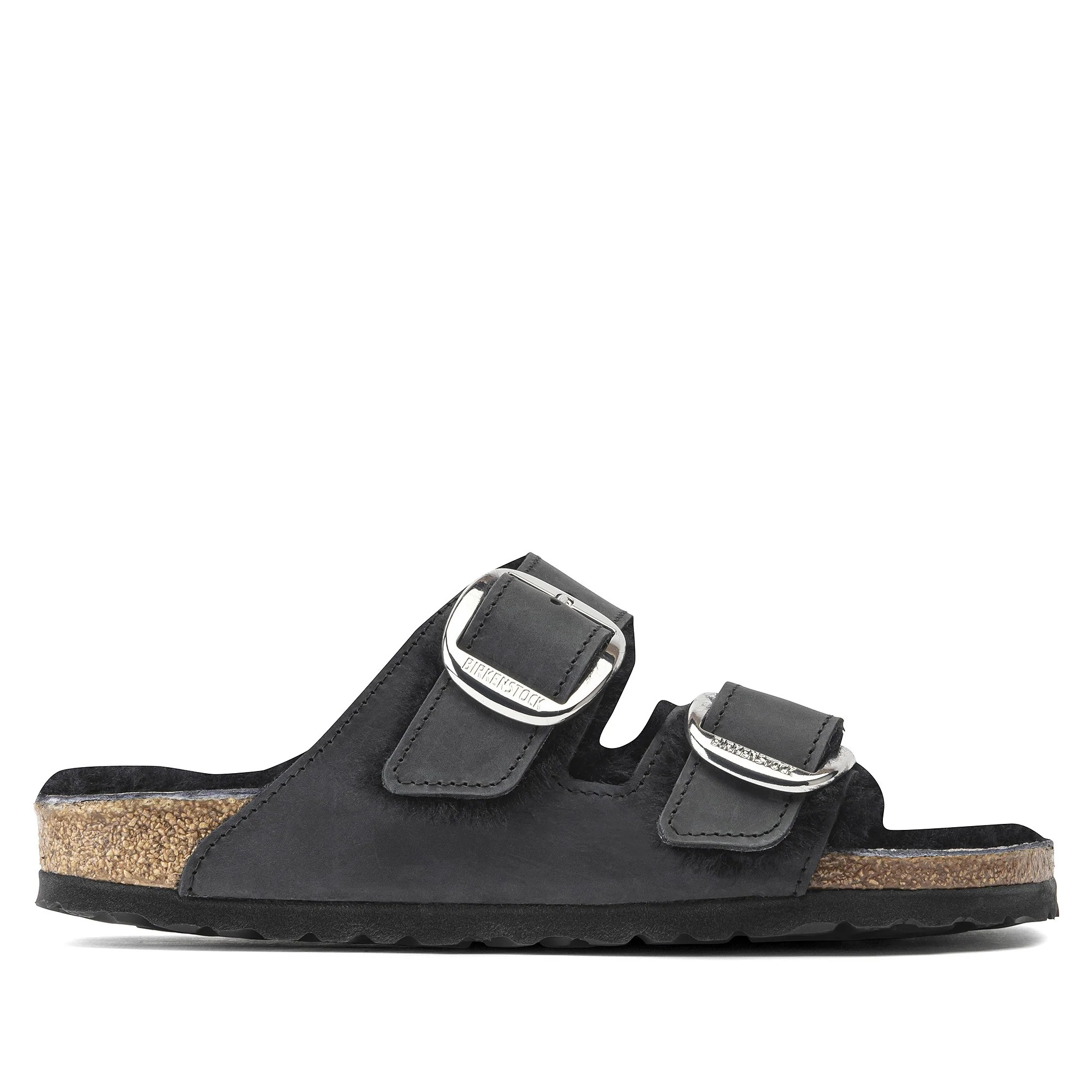 Arizona Big Buckle Shearling Natural Leather Oiled Black - Image 9