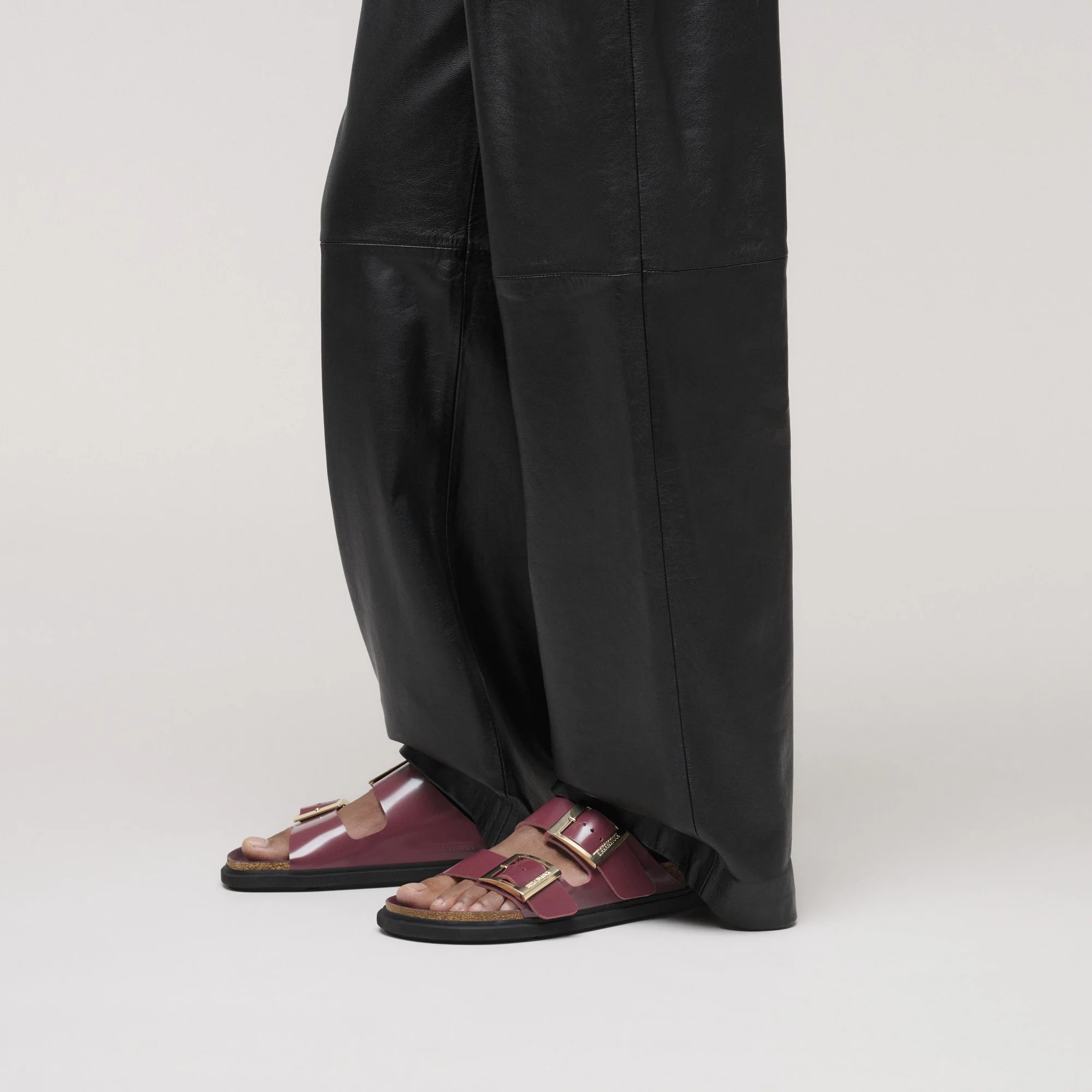 Arizona Droplet Buckle Natural Leather Patent Zinfandel High Shine - Image 8