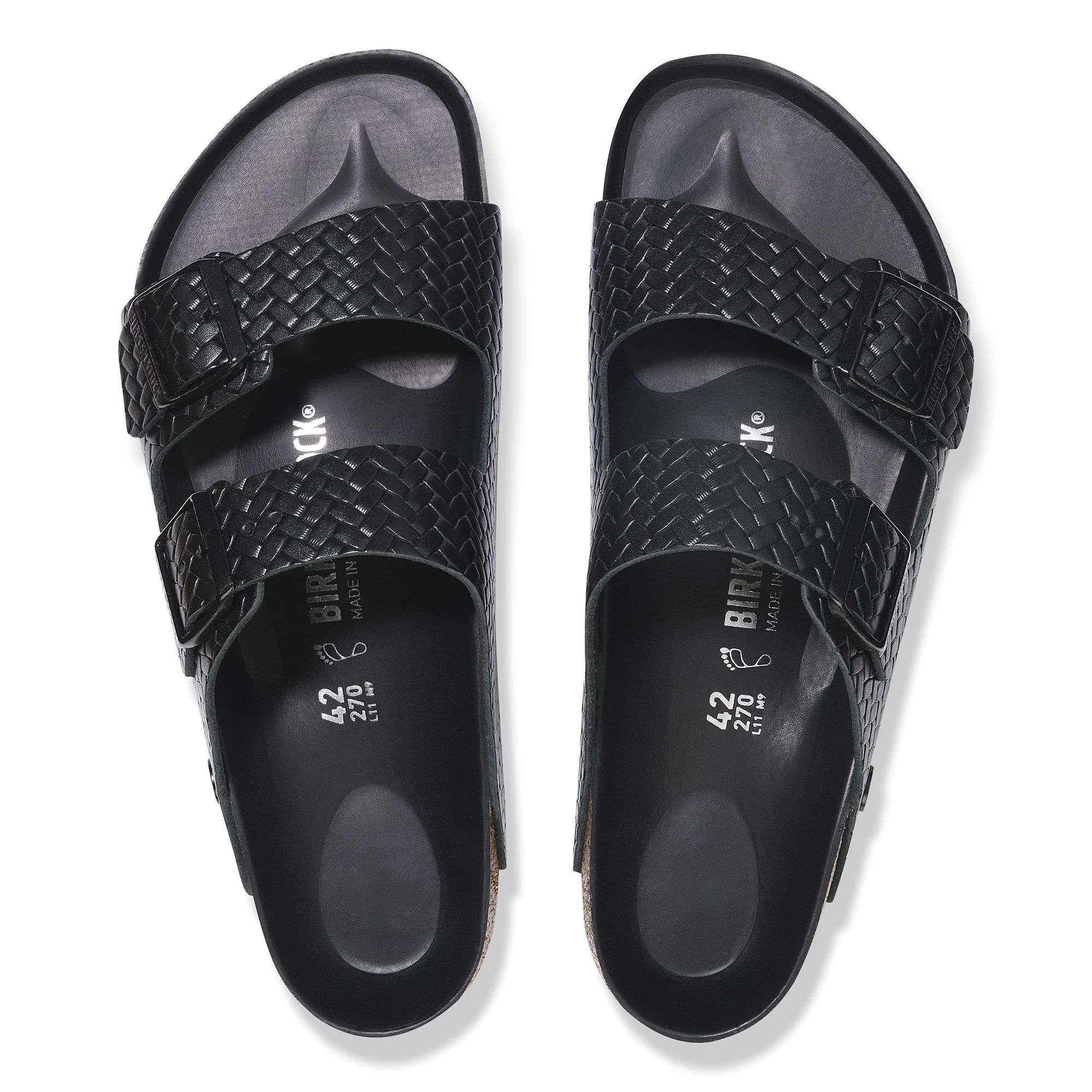 Arizona Rivet Logo Natural Leather Woven Embossed Black - Image 4