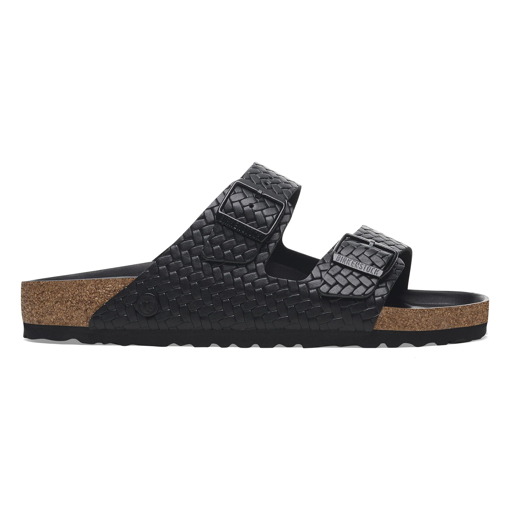 Arizona Rivet Logo Natural Leather Woven Embossed Black - Image 5