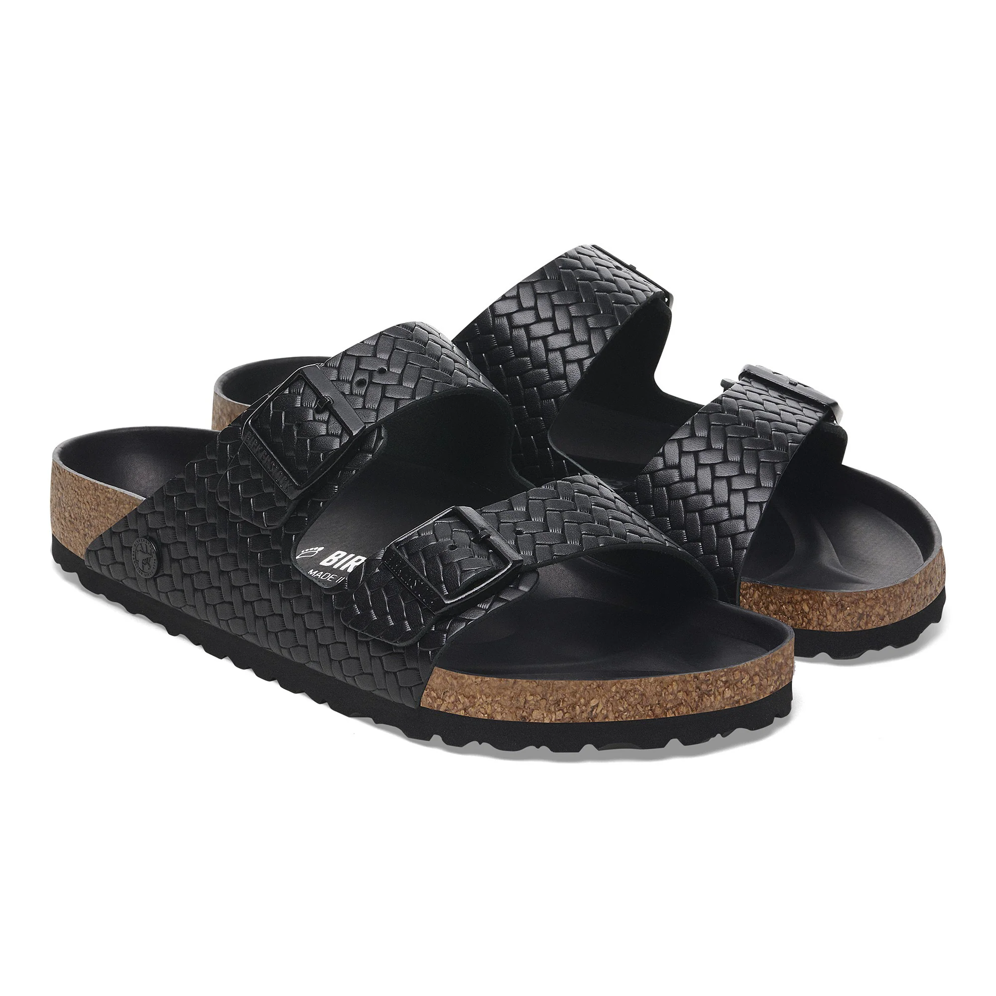 Arizona Rivet Logo Natural Leather Woven Embossed Black - Image 7