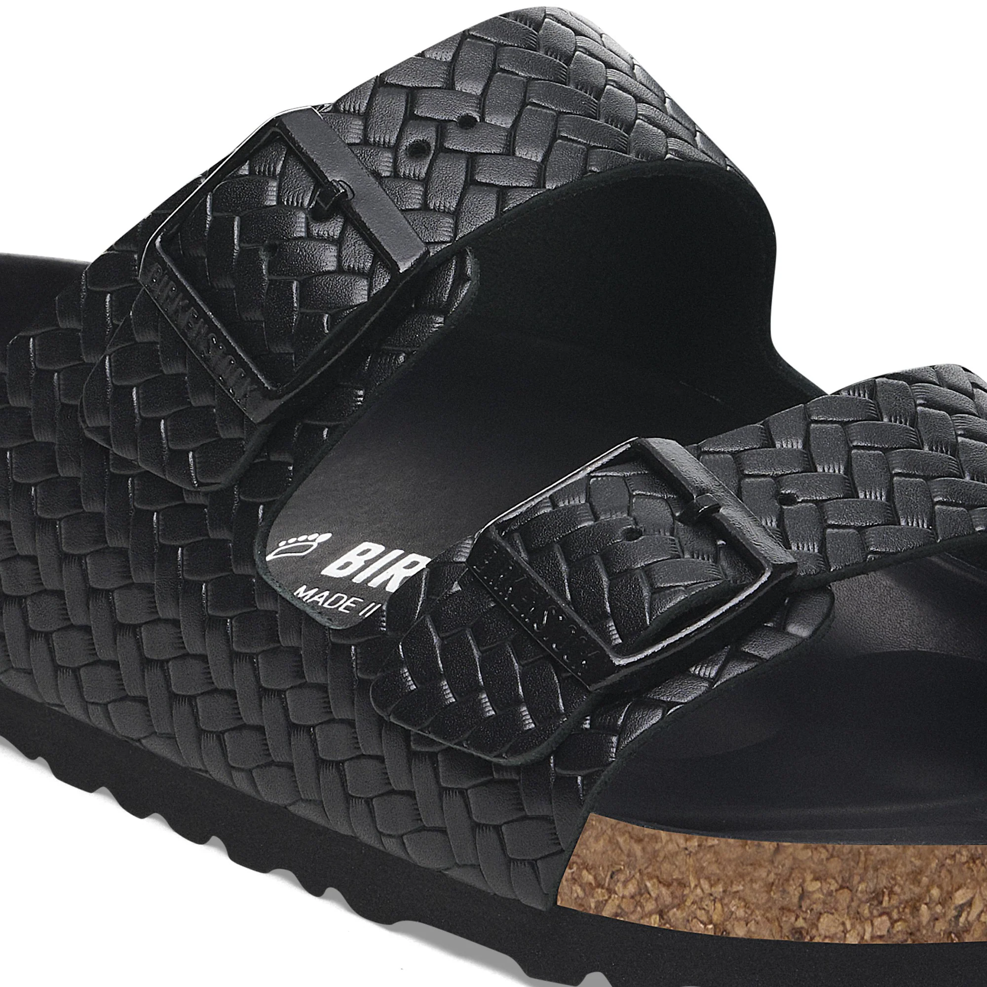Arizona Rivet Logo Natural Leather Woven Embossed Black - Image 9