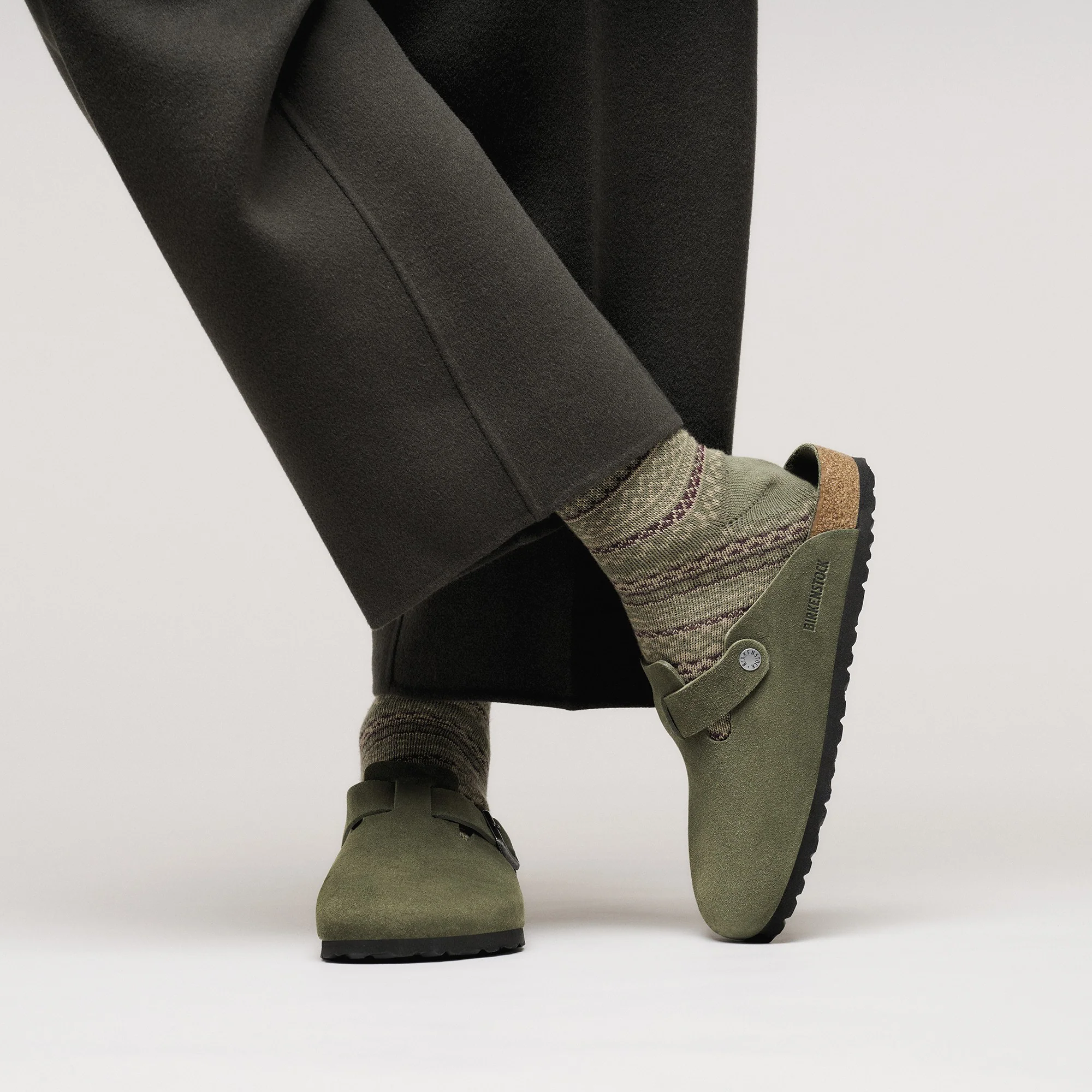 Boston Soft Footbed Suede Leather Thyme Tonal FB - Image 8