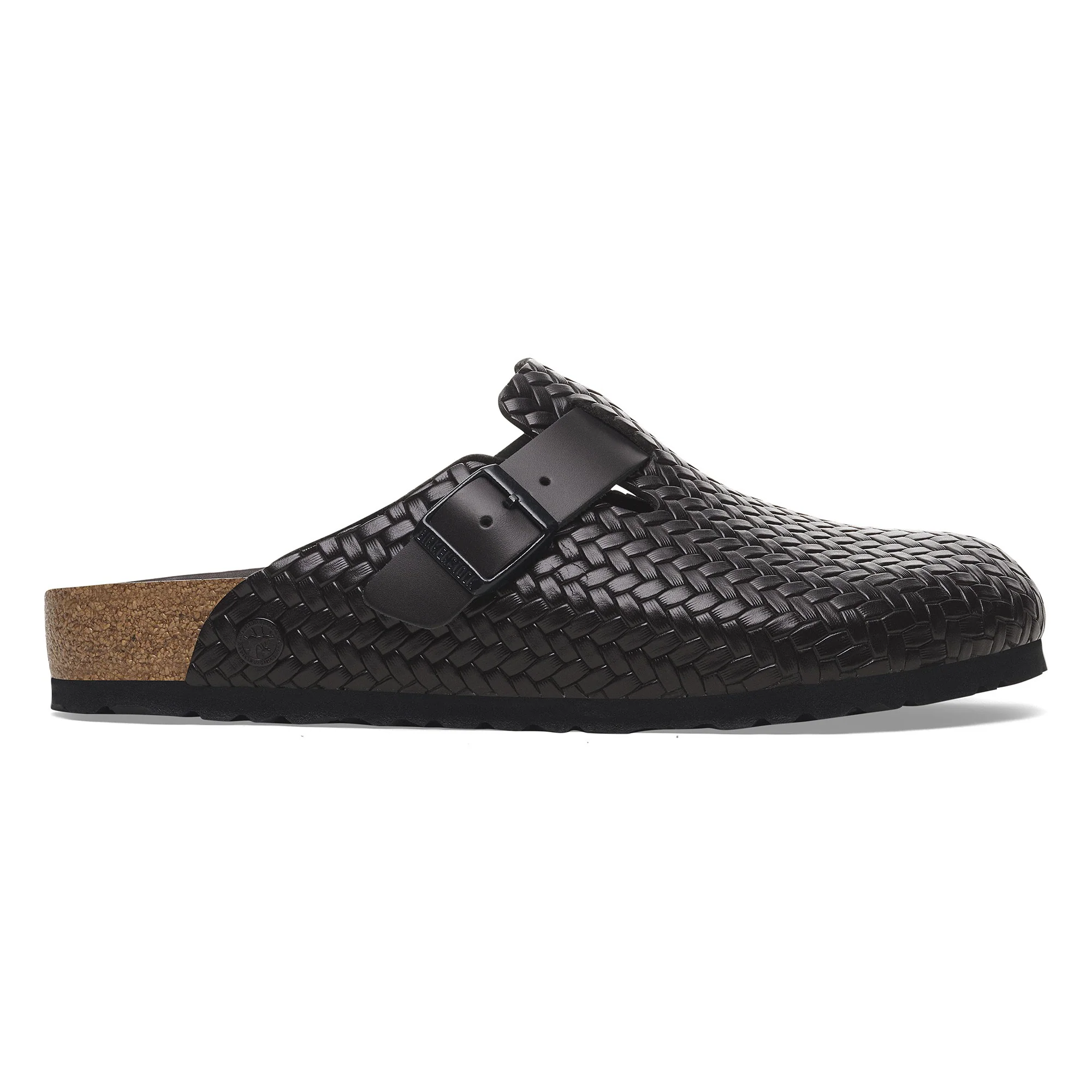 Boston Rivet Logo Natural Leather Woven Embossed Black - Image 3
