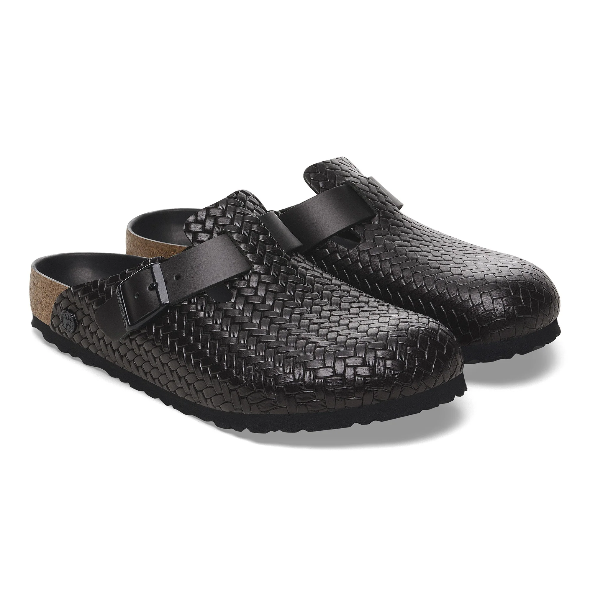 Boston Rivet Logo Natural Leather Woven Embossed Black - Image 6