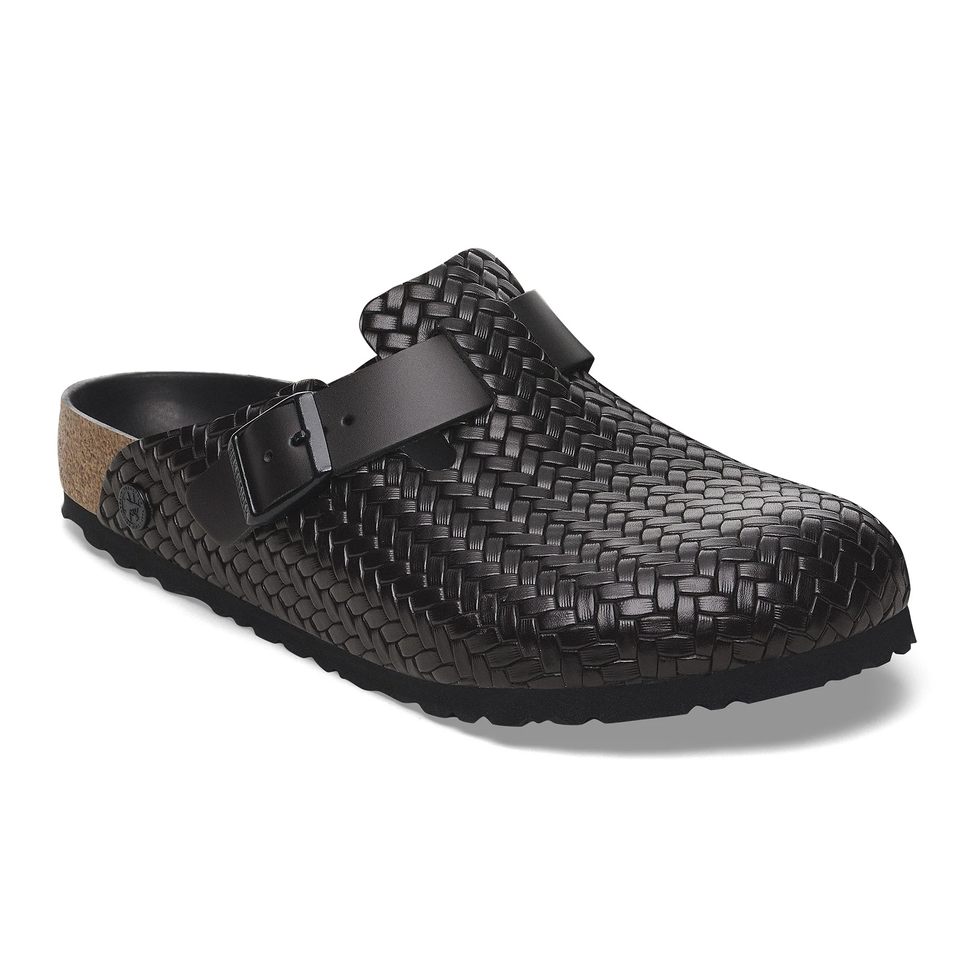 Boston Rivet Logo Natural Leather Woven Embossed Black - Image 8