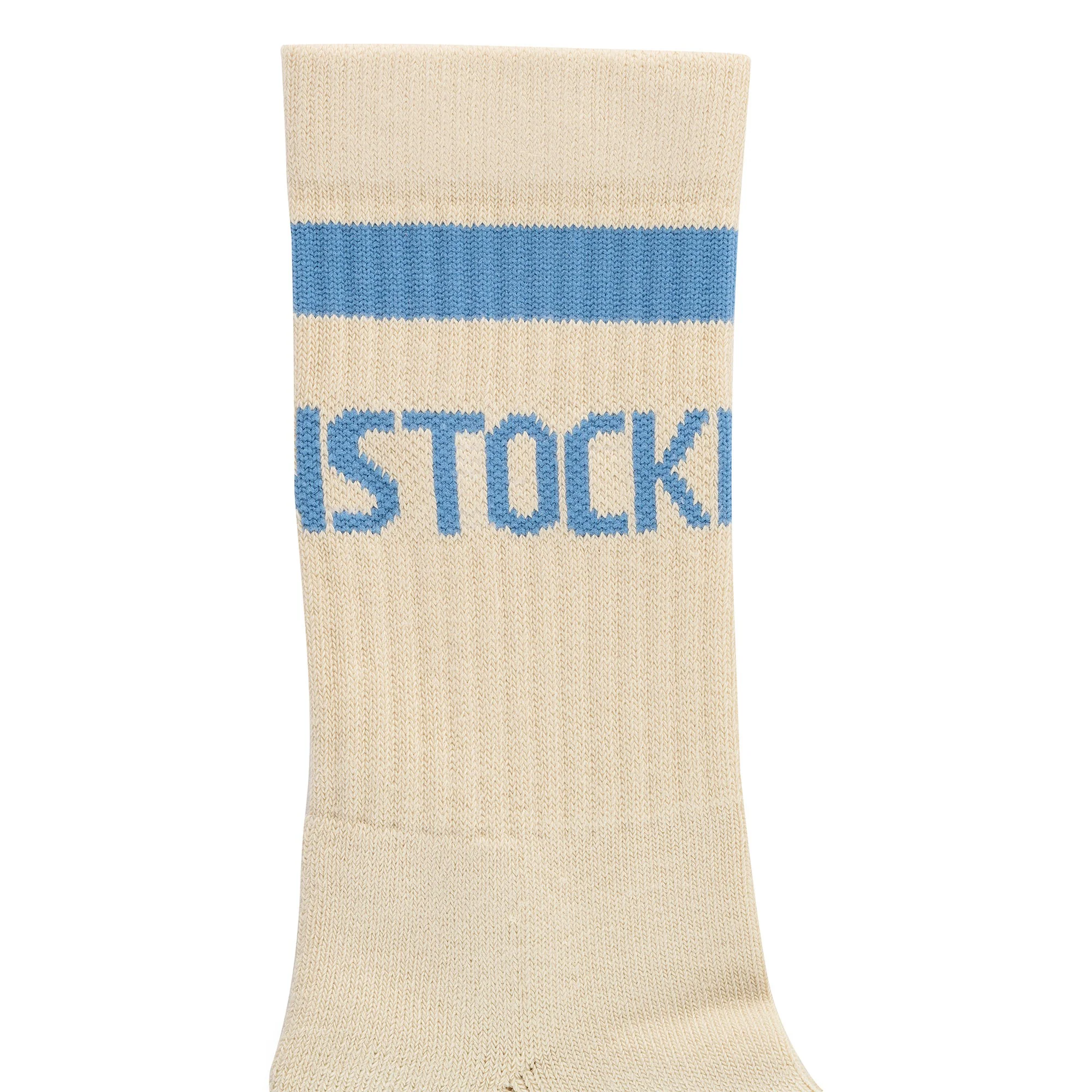 Cotton Tennis Socks Cotton/Polyamid/Elastane Oatmeal/Archive Denim Blue - Image 2