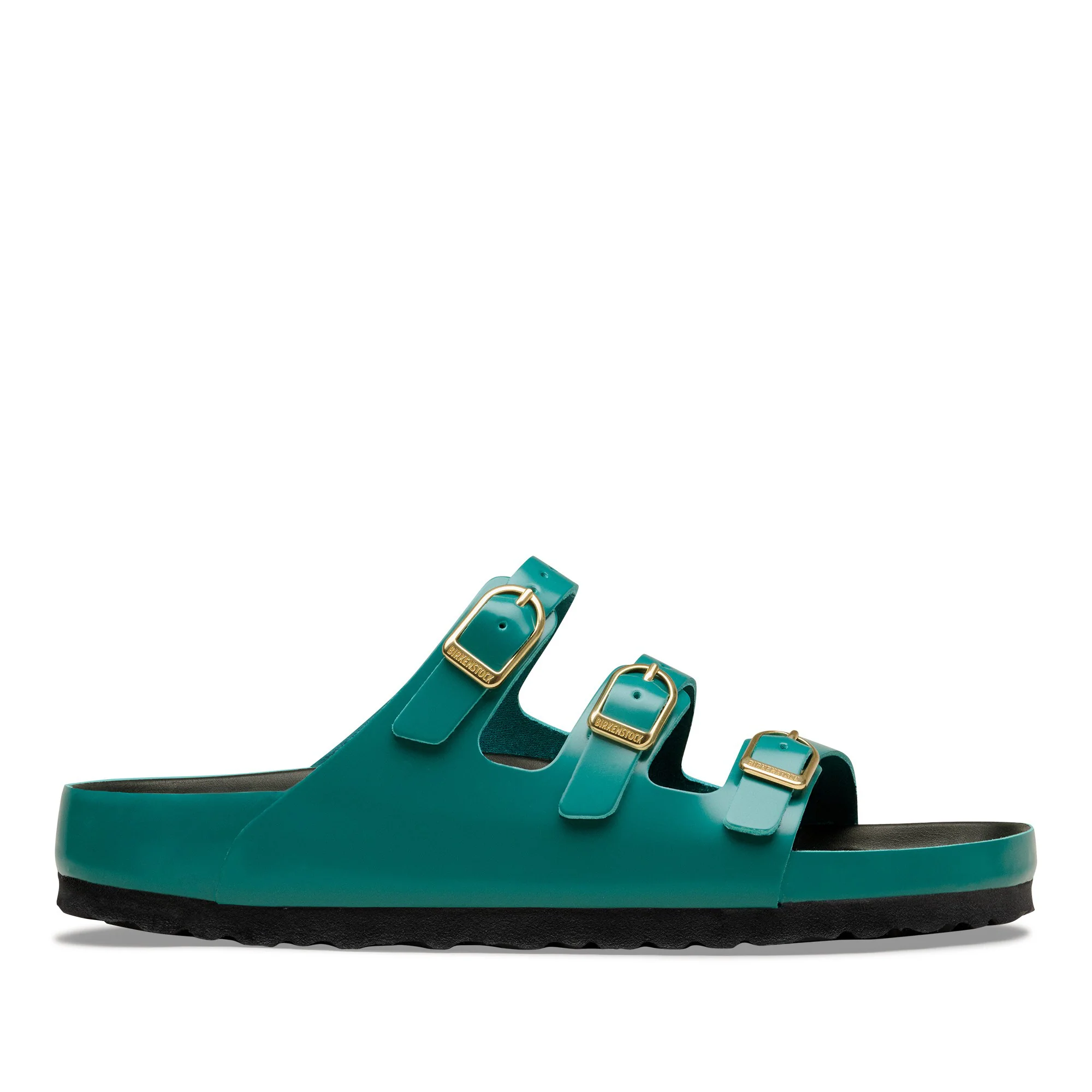 Florida Fresh Natural Leather Patent High-Shine Dark Teal/Black - Image 3