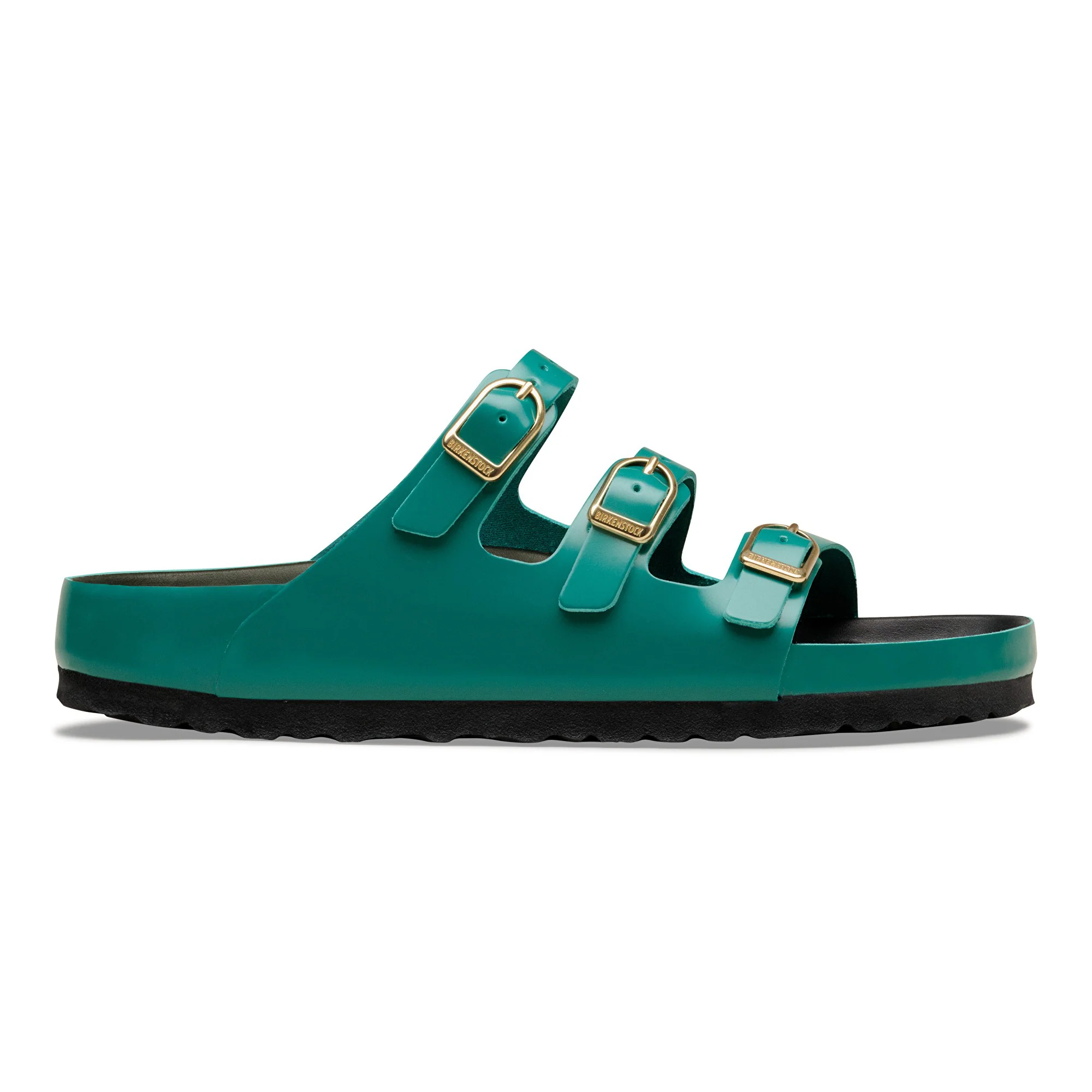 Florida Fresh Natural Leather Patent High-Shine Dark Teal/Black - Image 5
