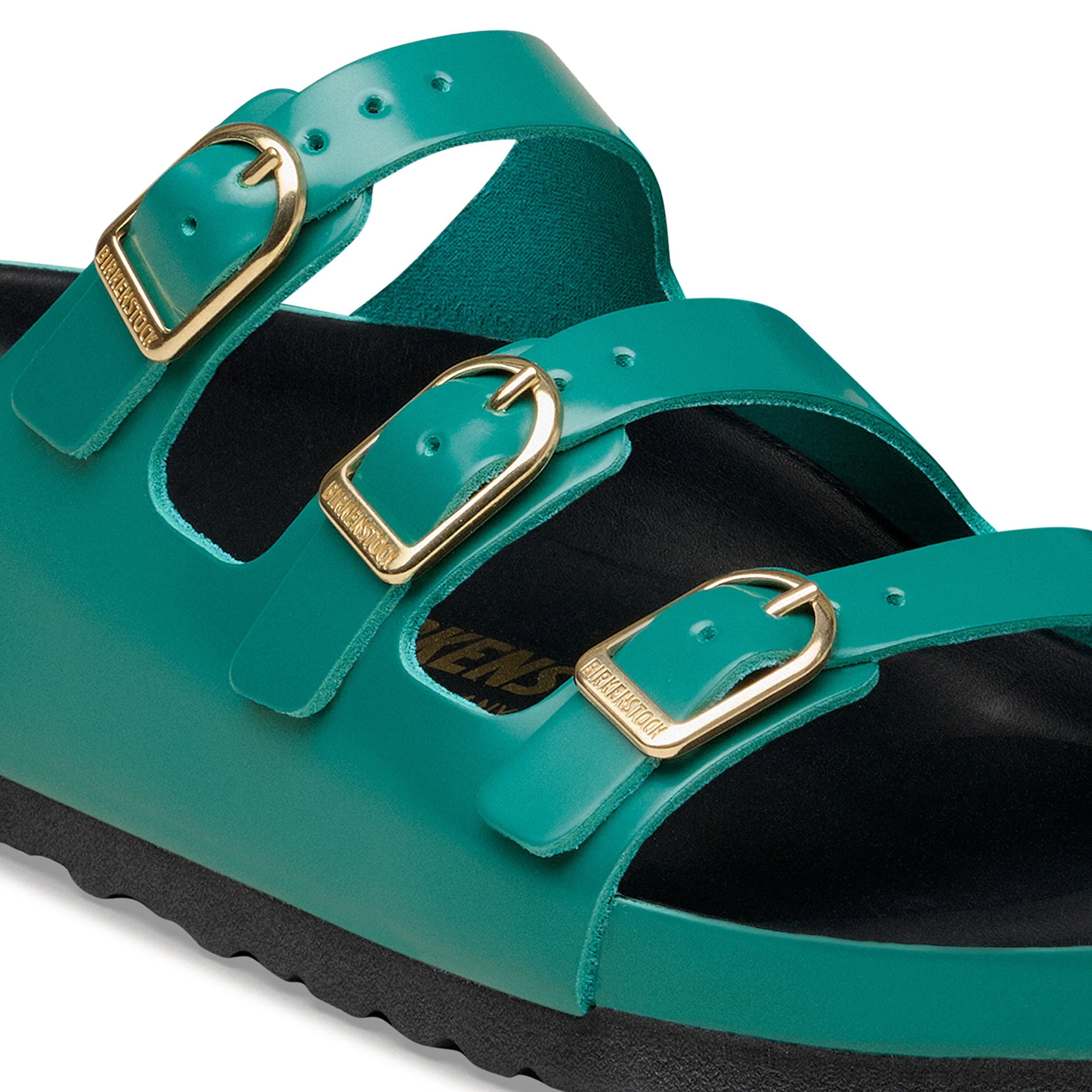 Florida Fresh Natural Leather Patent High-Shine Dark Teal/Black - Image 6