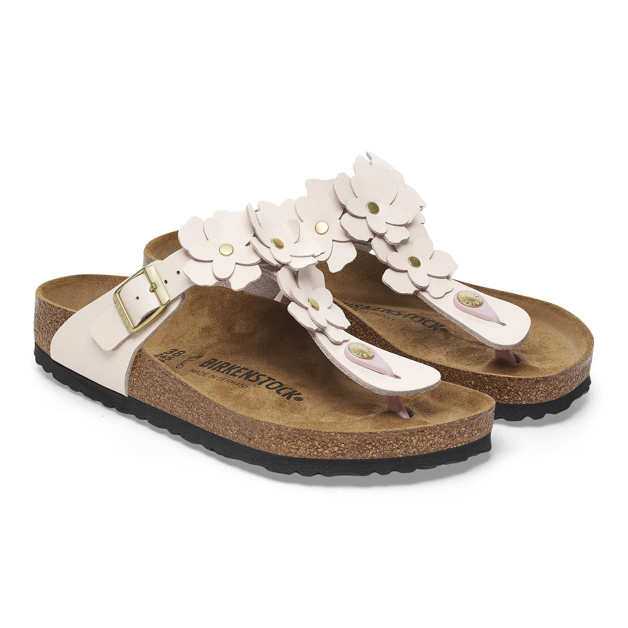 Gizeh Flower Embellishment Natural Leather Light Rose - Image 5