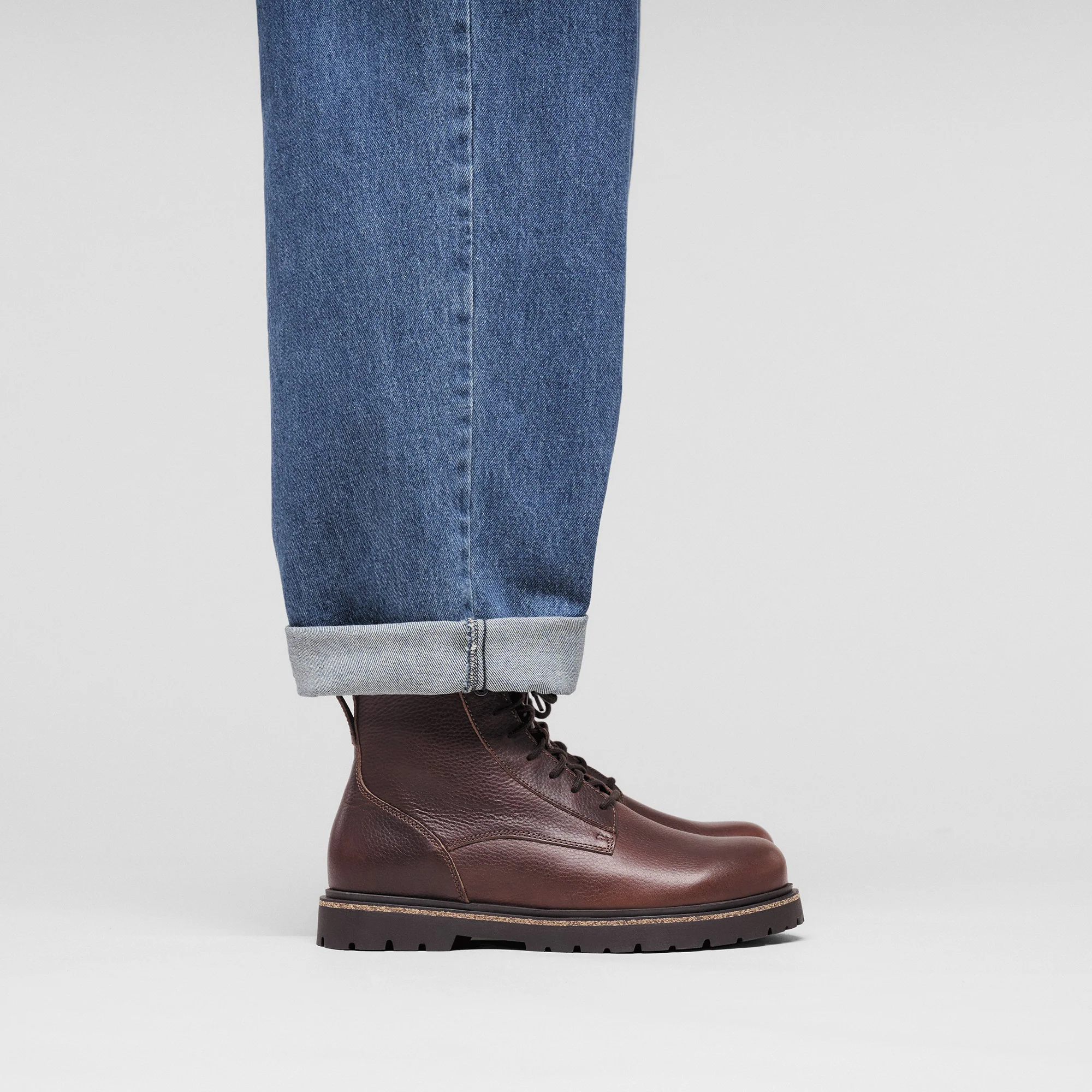 Highwood Lace Mid Men Natural Leather Chocolate - Image 8