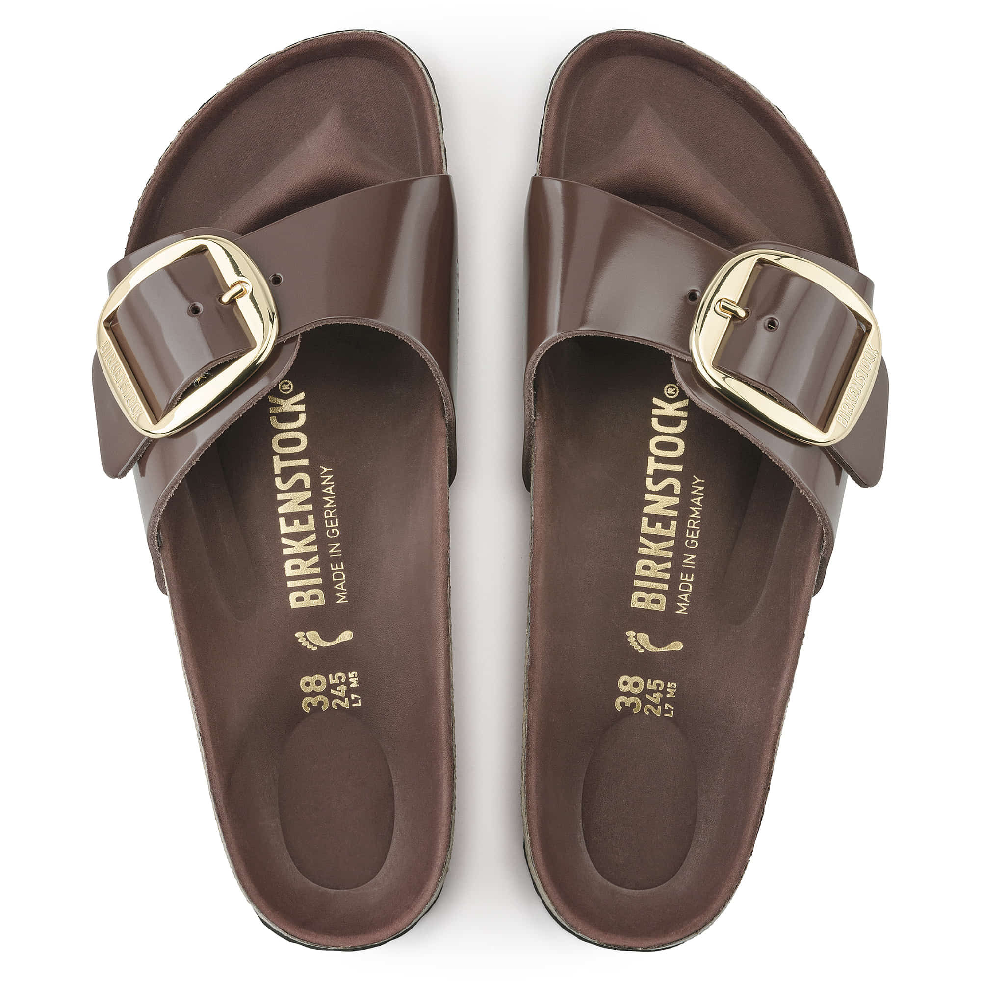 Madrid Big Buckle Natural Leather Patent - Image 3