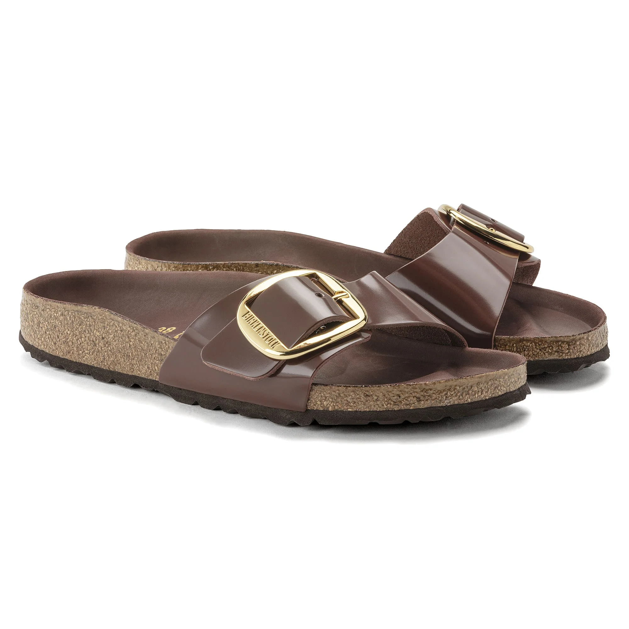 Madrid Big Buckle Natural Leather Patent - Image 5
