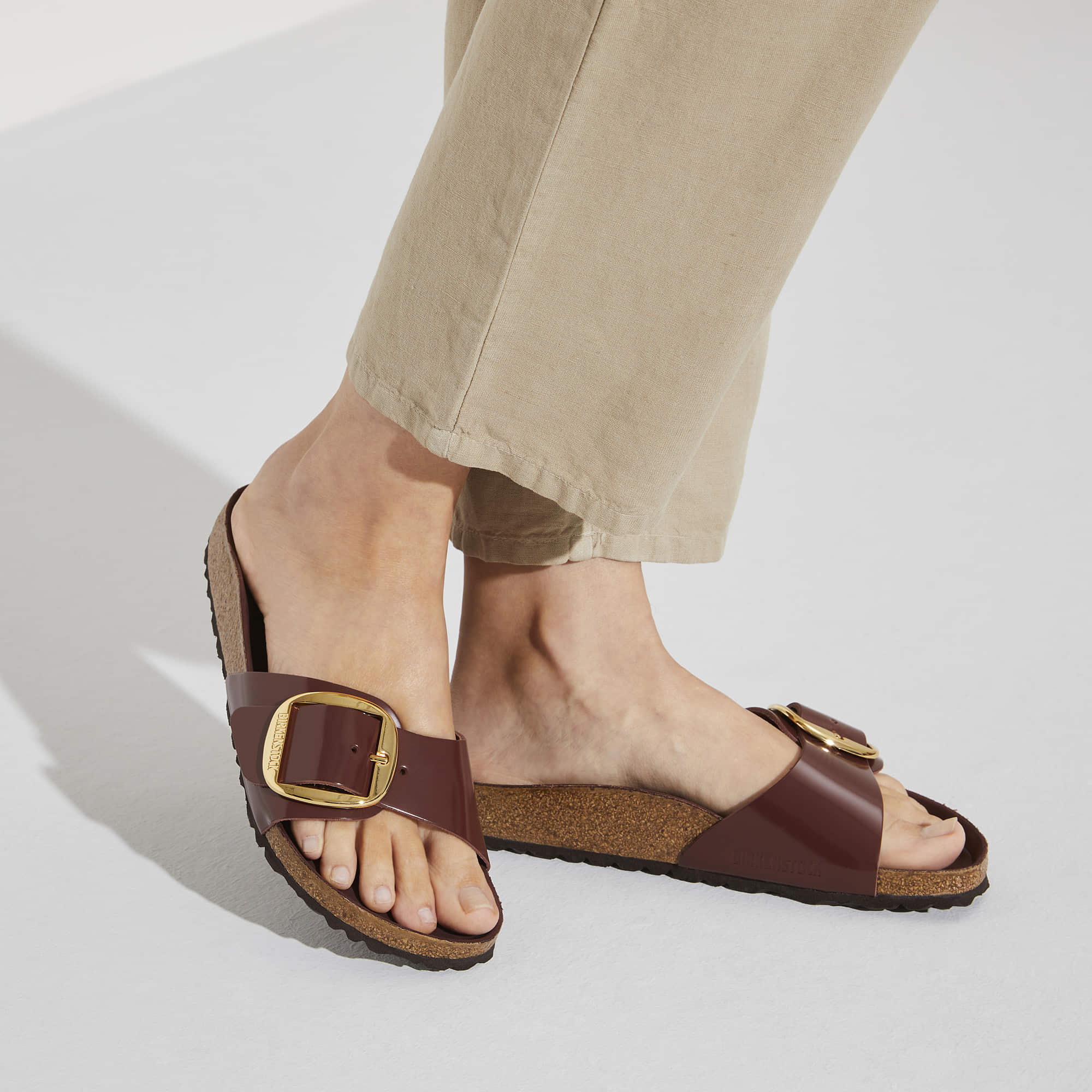 Madrid Big Buckle Natural Leather Patent - Image 8
