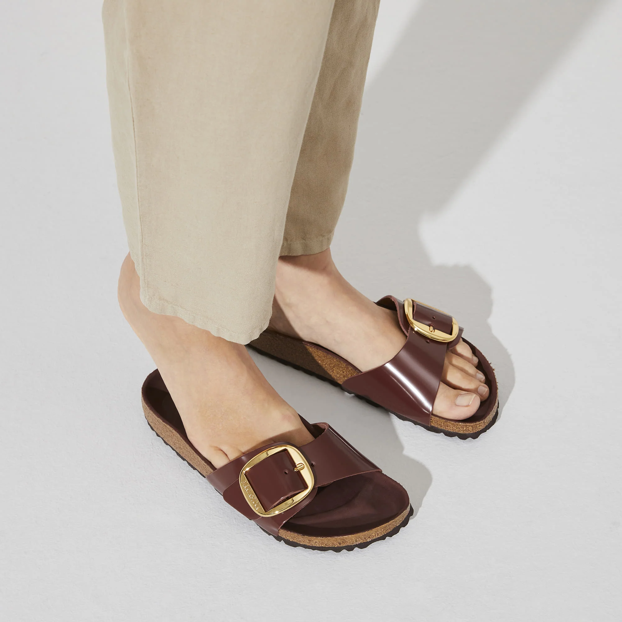 Madrid Big Buckle Natural Leather Patent - Image 9
