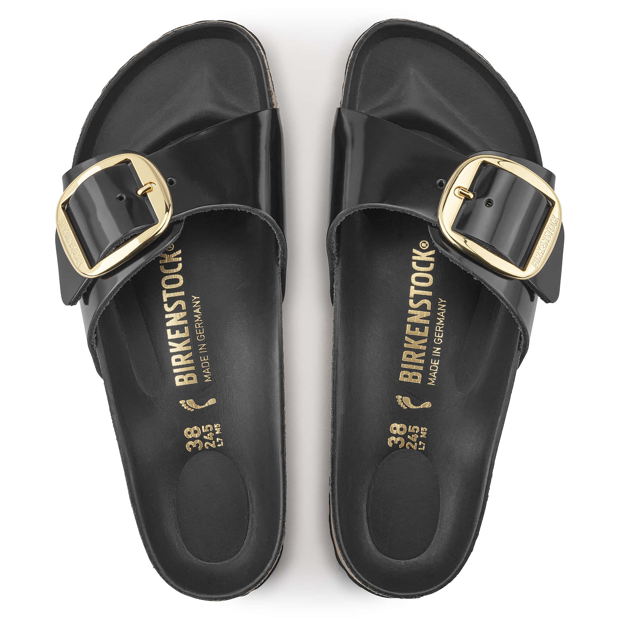 Madrid Big Buckle Natural Leather Patent - Image 3