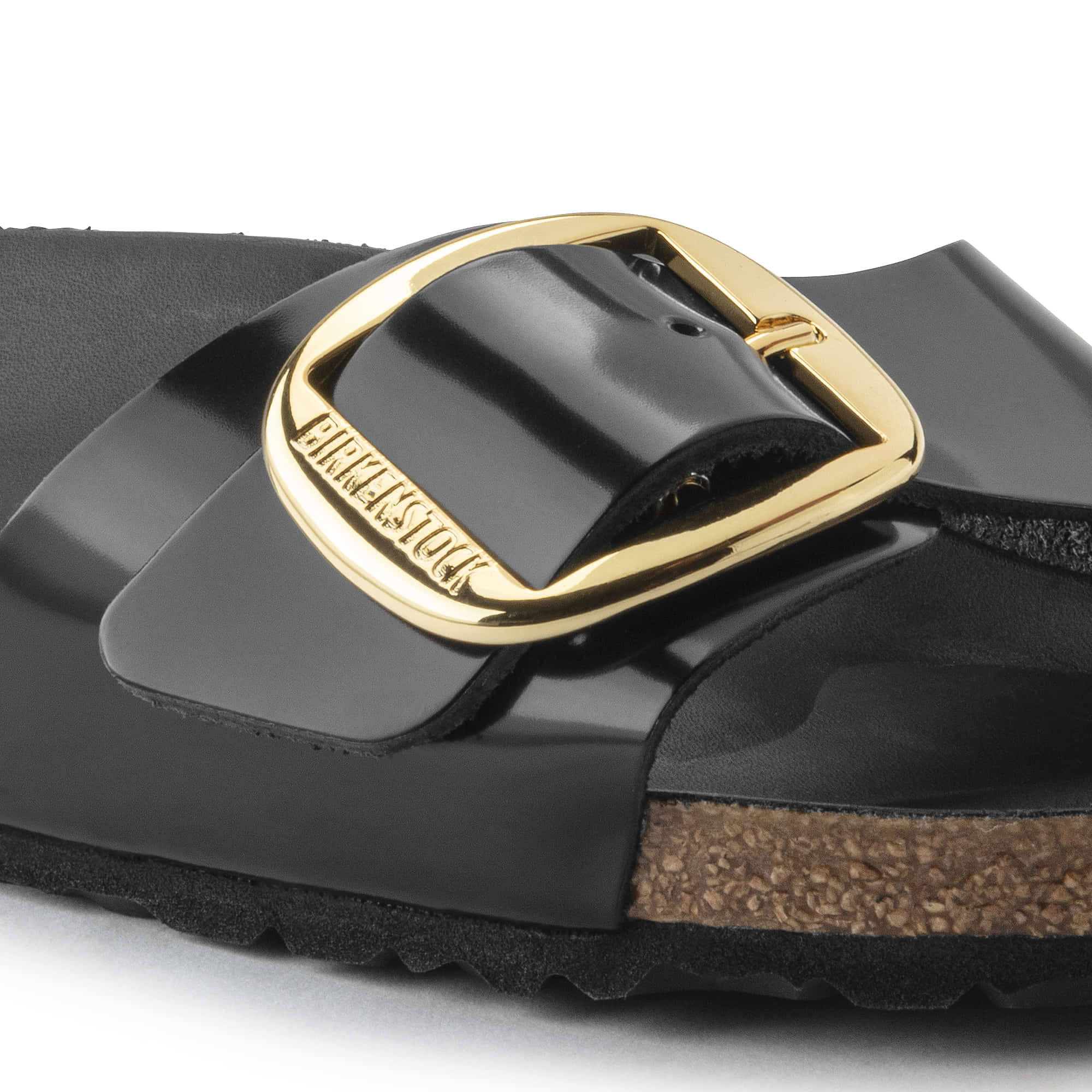 Madrid Big Buckle Natural Leather Patent - Image 6