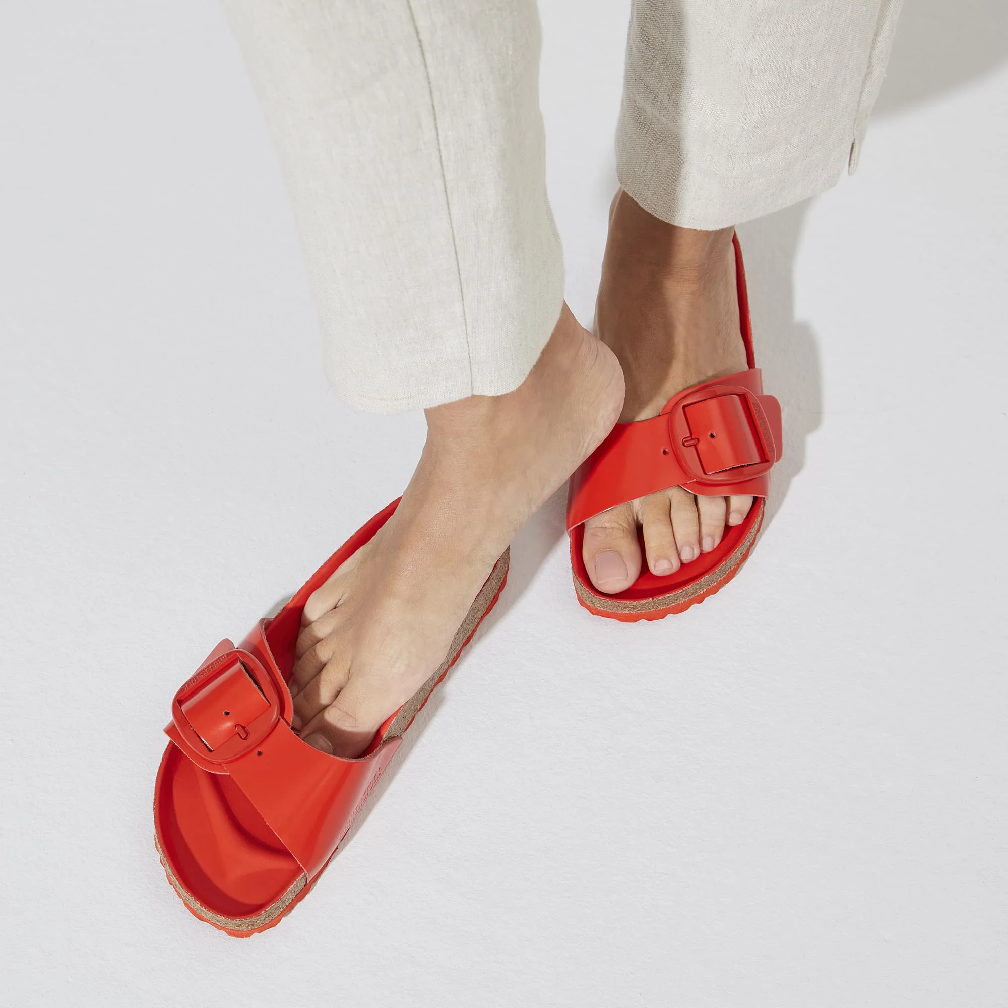 Madrid Big Buckle Natural Leather Patent - Image 9