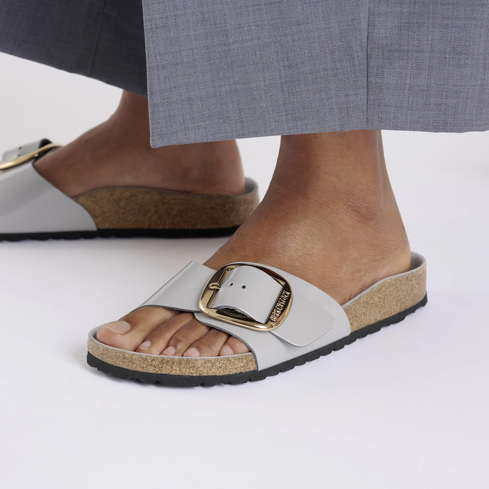 Madrid Big Buckle Natural Leather Patent - Image 7