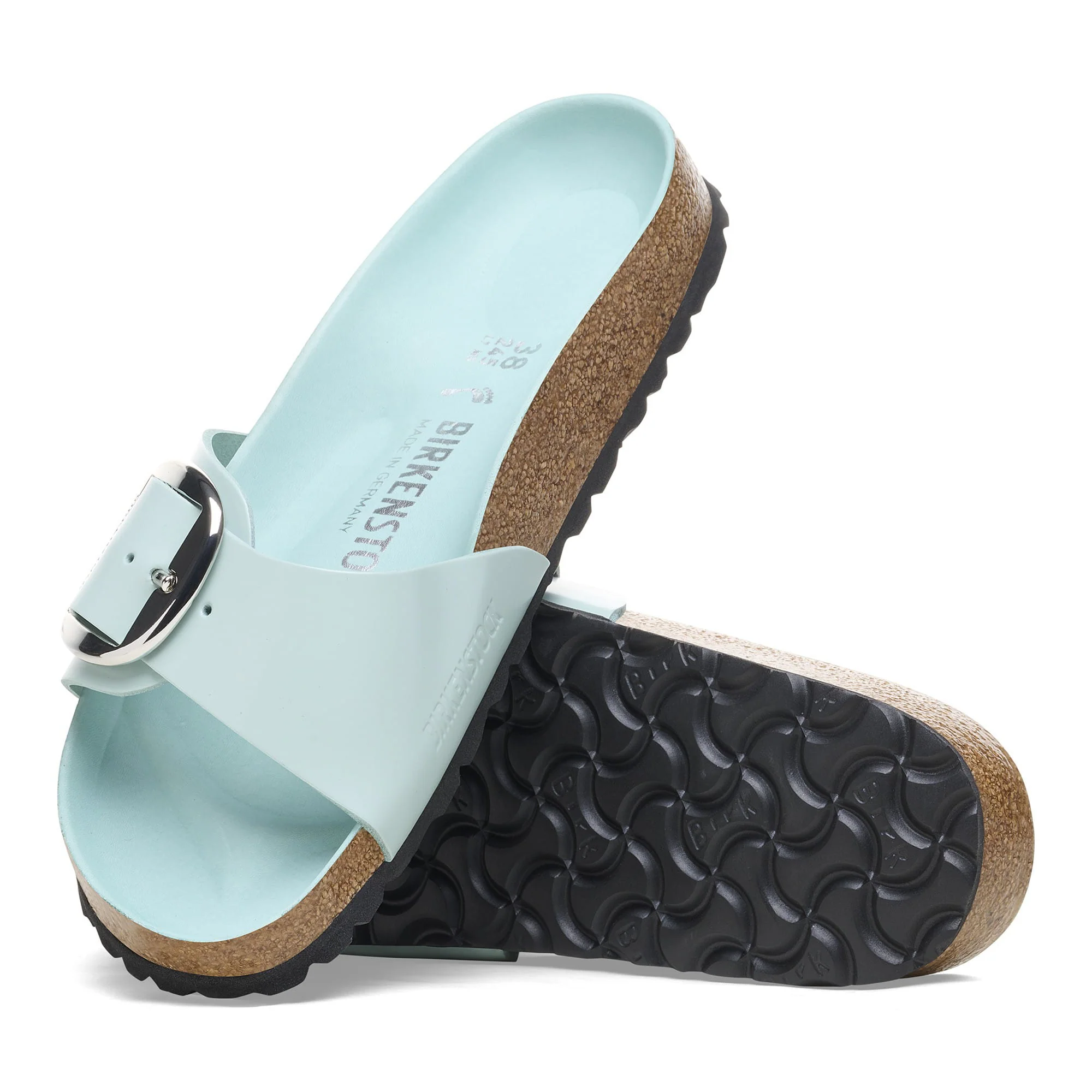 Madrid Big Buckle Natural Leather Patent - Image 2