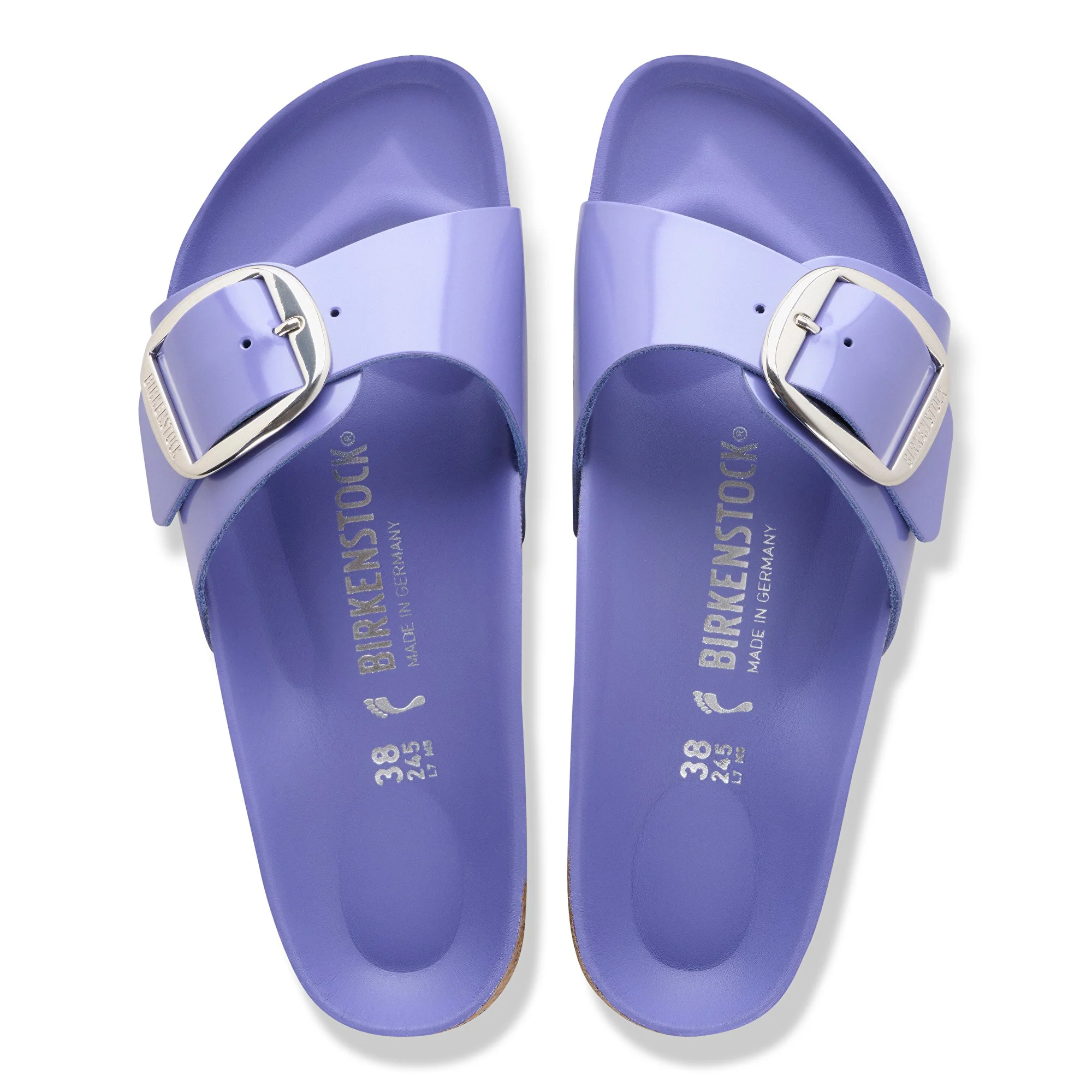Madrid Big Buckle Natural Leather Patent High-Shine Purple Dusk - Image 4
