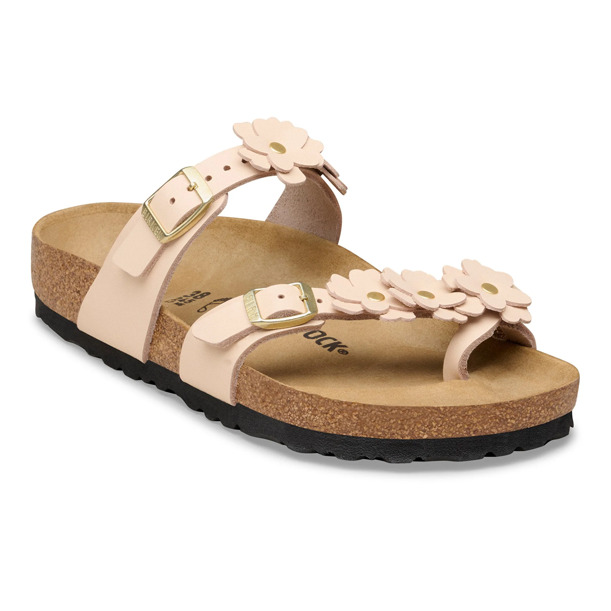 Mayari Flower Embellishment Natural Leather Light Rose