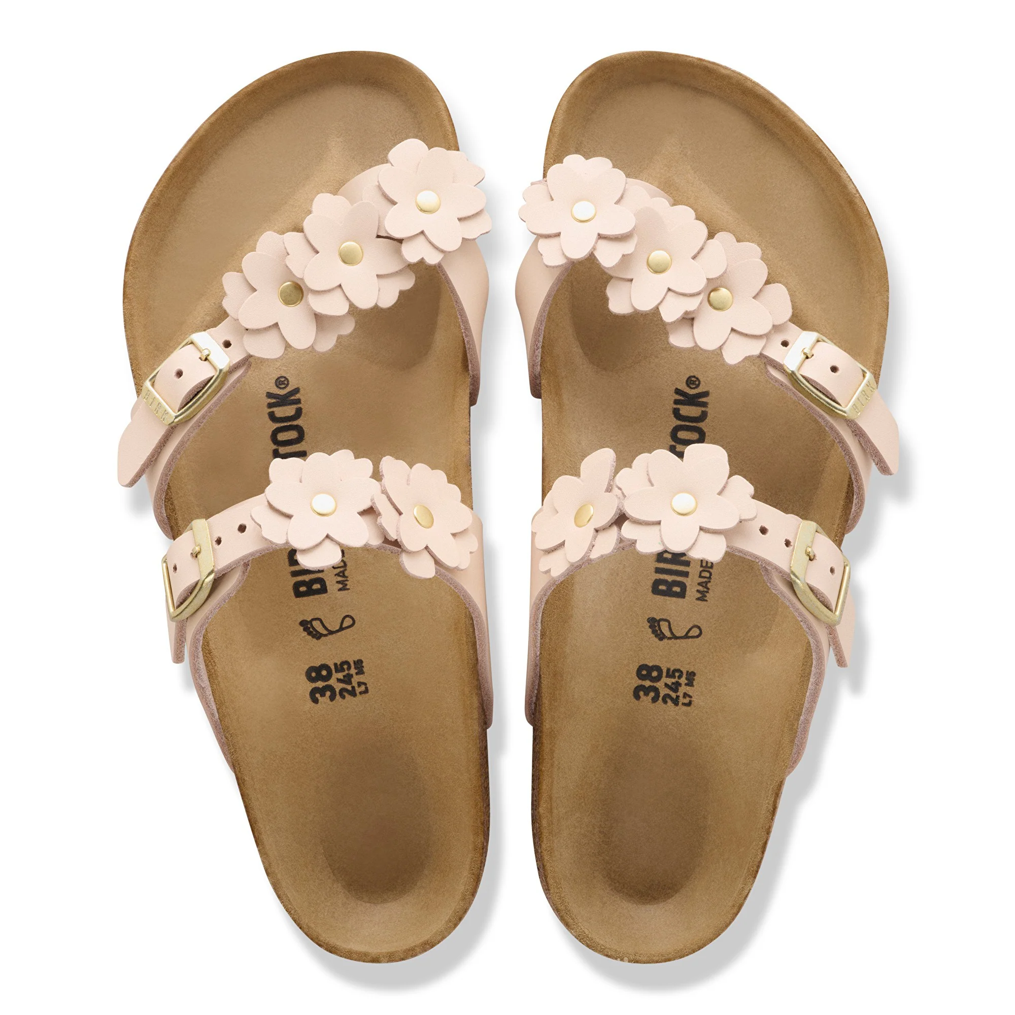 Mayari Flower Embellishment Natural Leather Light Rose - Image 4