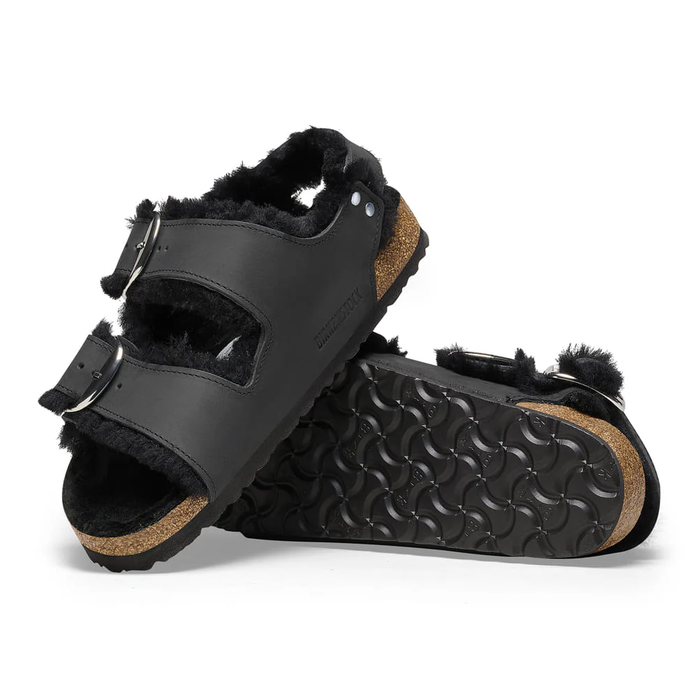 Milano Big Buckle Shearling Oiled Leather - Image 2