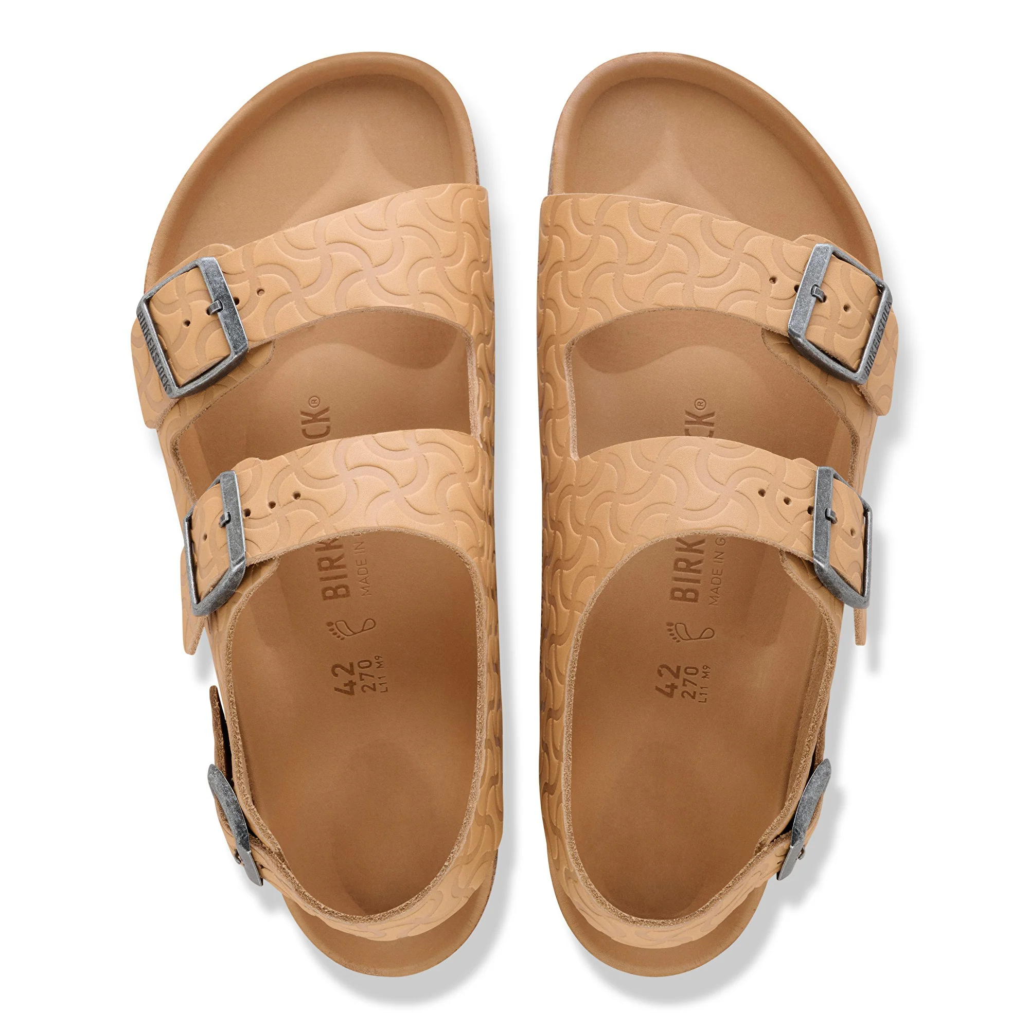 Milano BS Natural Leather Embossed Nature Semi Veg Tan - Image 4