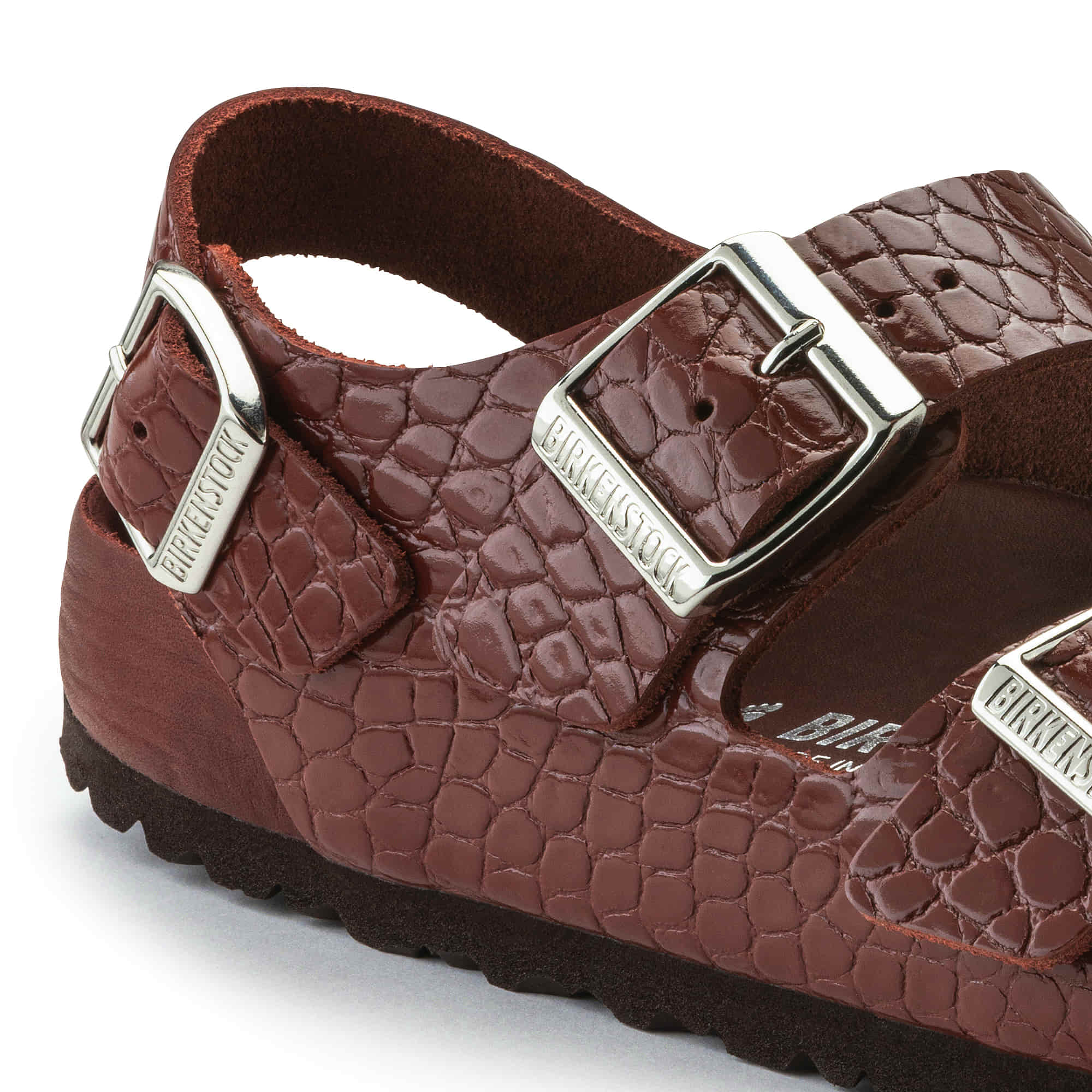 Milano Rivet Logo Embossed Natural Leather - Image 6
