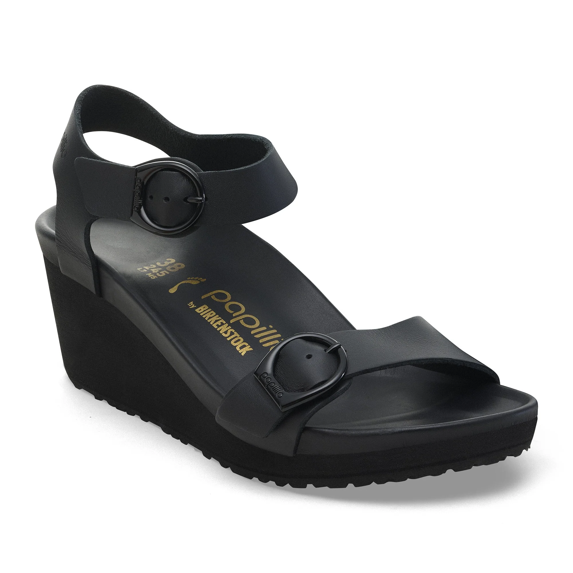 Soley Ring-Buckle Natural Leather Black/Black